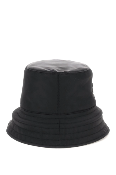 Shop Ferragamo Reversible Nylon Bucket Hat In Black,grey