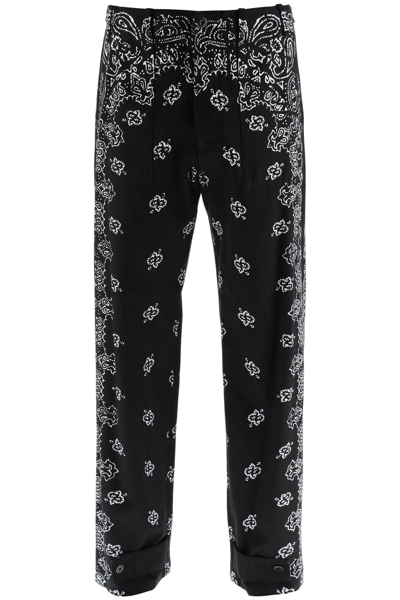 Shop Amiri Bandana Print Cotton Pants In Black