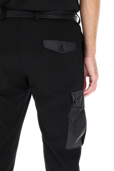 Shop Dolce & Gabbana Jersey Cargo Pants In Black