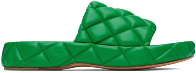 Shop Bottega Veneta Green Padded Sandals In 3708 Parakeet