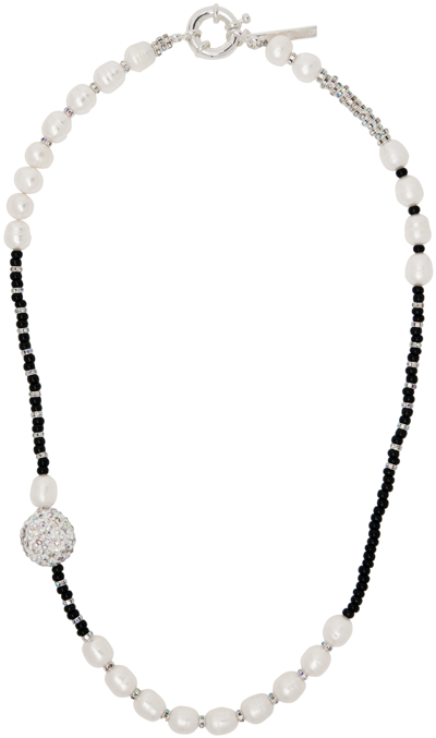 Pearl Octopuss.y Silver Black Pearl Necklace In Black Pearl