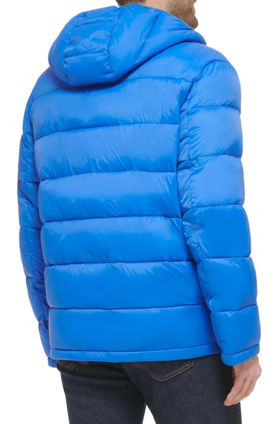 Cole Haan Men's Lightweight Hooded Puffer Jacket In Cobalt