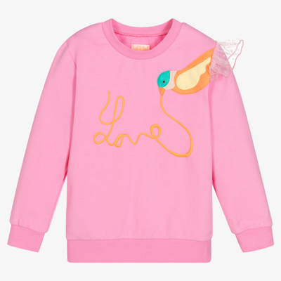 Shop Wauw Capow By Bangbang Girls Pink Bird Sweatshirt