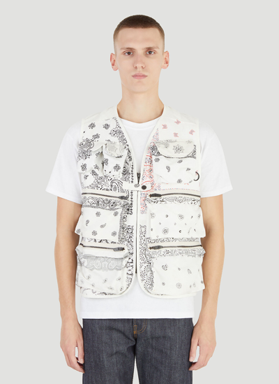 Shop Children Of The Discordance Patchwork Sleeveless Jacket In White