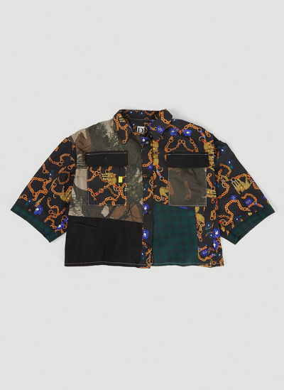 Shop Drx Farmaxy For Ln-cc X Adidas Upcycled Multi Panel Shirt In Brown