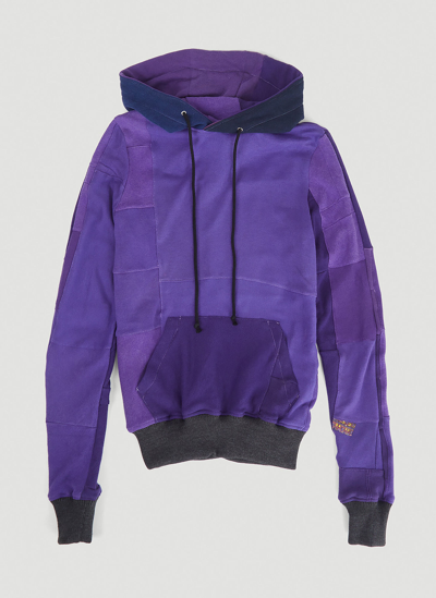 Shop Drx Farmaxy For Ln-cc Monochromatic Deconstructed Panelling Hooded Sweatshirt In Purple