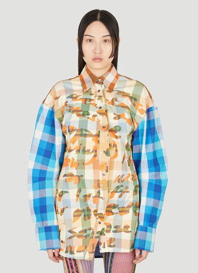 Shop Rave Review Multi Panel Curved Shirt In Multicolour