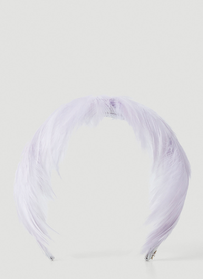 Shop Flapper Francia Feather Headband In Purple