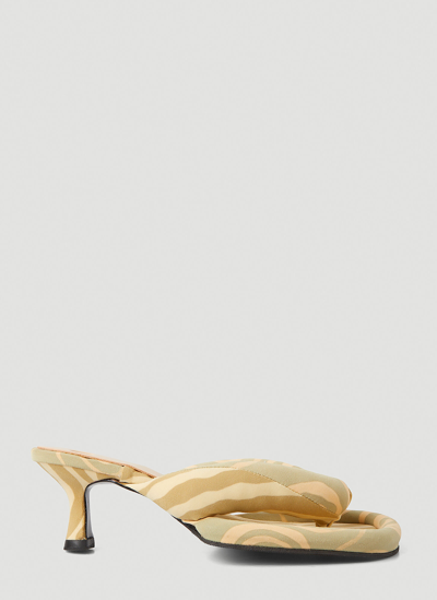 Ugo Paulon Patel Thong Kitten Heel Mules In Yellow