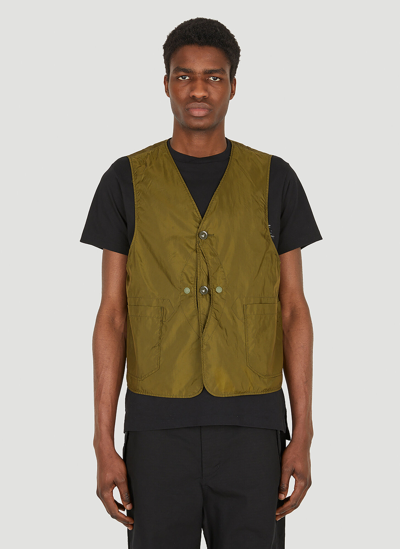 Shop Engineered Garments Upland Sleeveless Jacket In Khaki