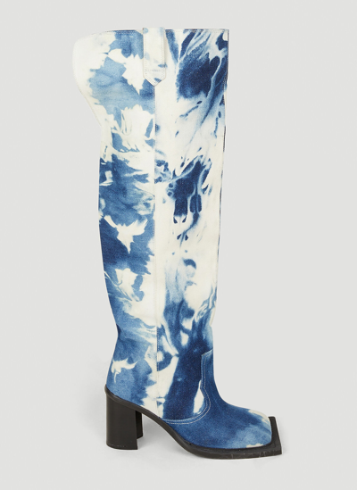 Shop Ninamounah Howling High Heel Boots In Blue