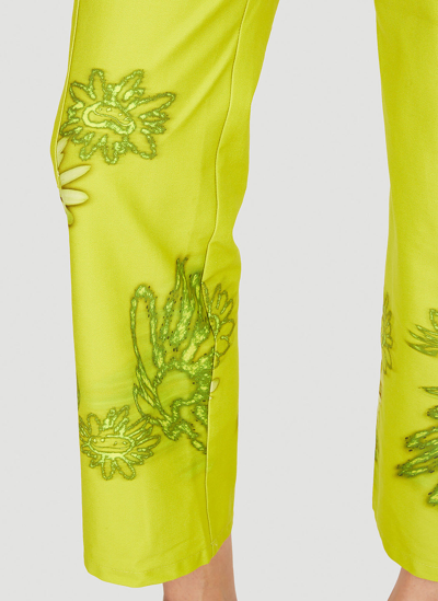Shop Collina Strada Chason Floral Cargo Pants In Lime Green