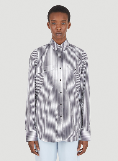 Shop Wardrobe.nyc Striped Shirt In Black