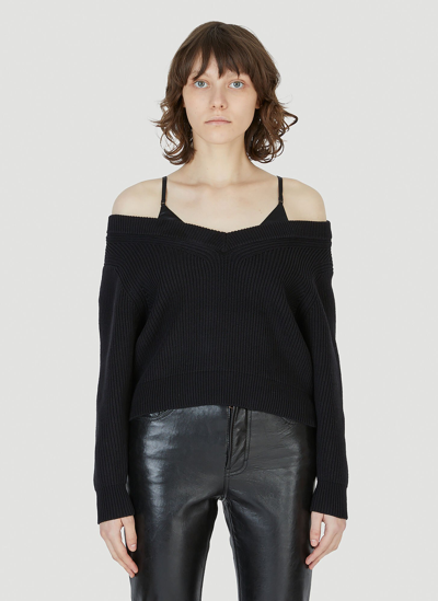 Shop Alexander Wang Off Shoulder Sweater In Black