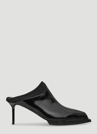 Shop Alyx Leather Heeled Mules In Black