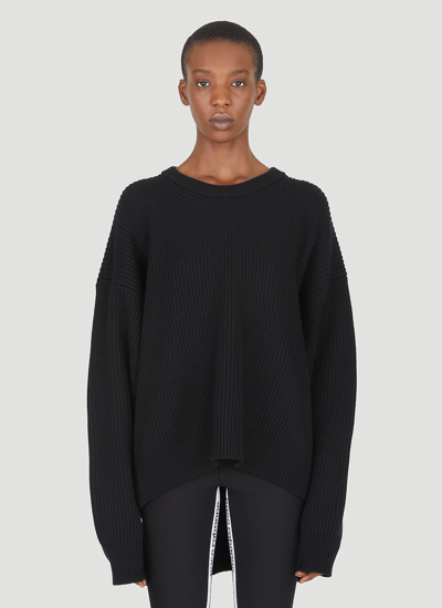 Shop Rabanne Drop Hem Sweater In Black