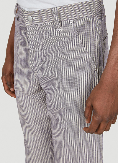 Shop Junya Watanabe Men's White Striped Trousers