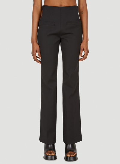 Shop Courrèges Circle Flared Pants In Black