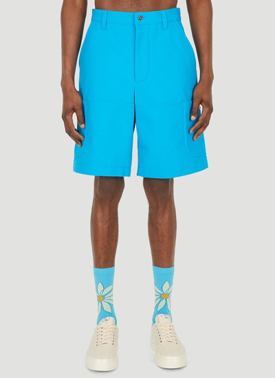 Shop Jacquemus Le Giardino Bermuda Shorts In Blue