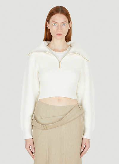 Shop Jacquemus La Maille Risoul Sweater In White