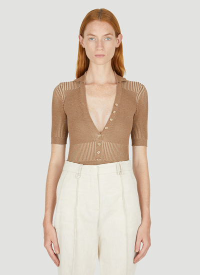 Shop Jacquemus Le Body Yauco Top In Brown
