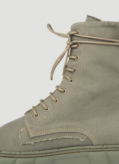 Shop Viron 1992 Upcycled Canvas Boots In Khaki