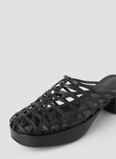 Shop By Far Norman Grained Sandals In Black
