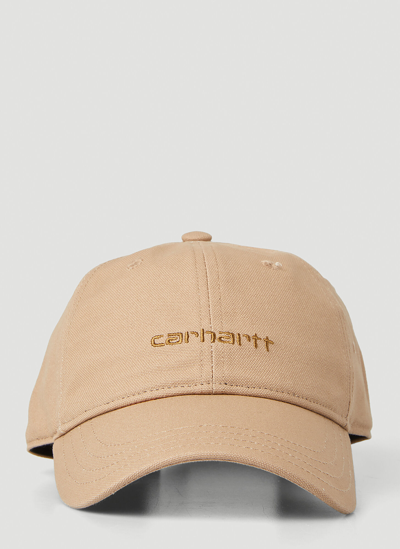 Carhartt Carahrtt-wip Canvas Script Cap In Beige