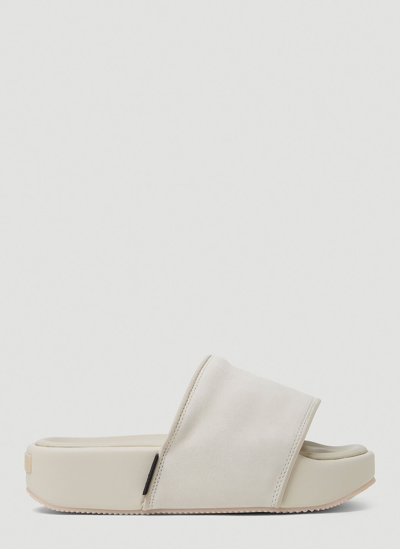 Y-3 Men's Slip On Platform Slide Sandals In White