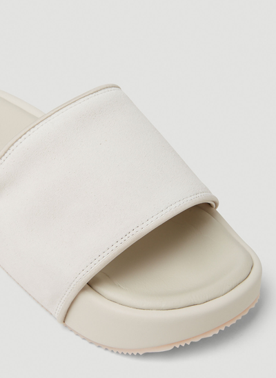 Y-3 Men's Slip On Platform Slide Sandals In White