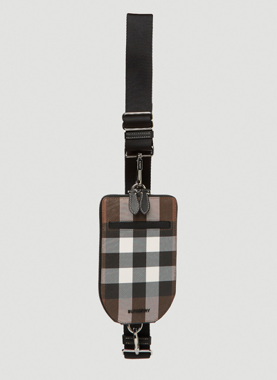 Shop Burberry Crossbody Phone Case In Brown