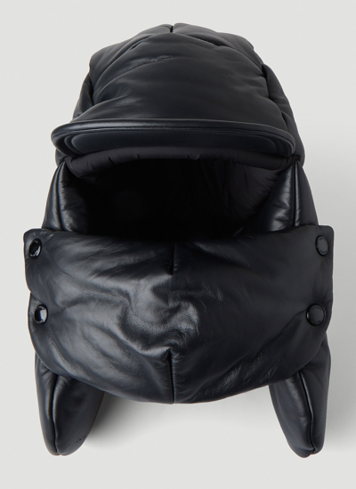 Shop Burberry Quilted Leather Ushanka Cap In Black