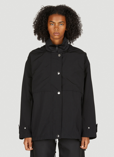 Shop Burberry Hooded Parka Jacket In Black