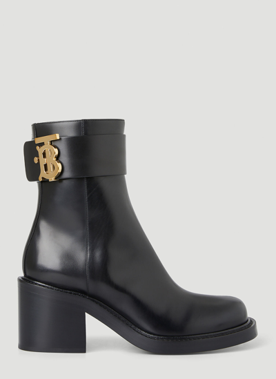 Shop Burberry Tb Ankle Boots In Black