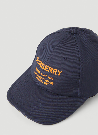 Shop Burberry Logo Embroidered Baseball Cap In Blue