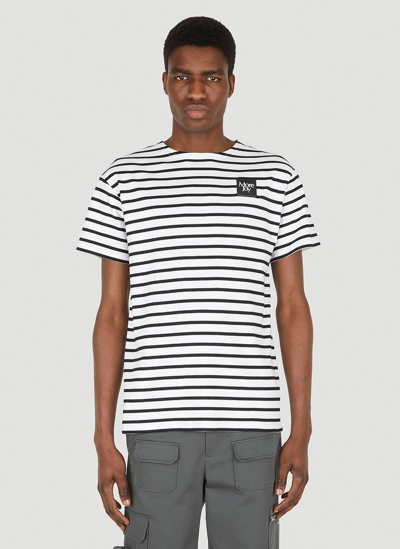 Shop More Joy Logo Patch Breton Stripe T-shirt In White