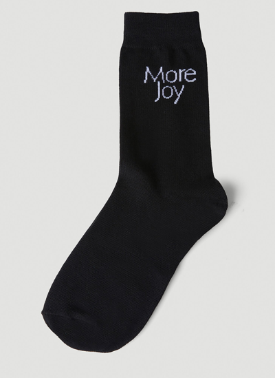 Shop More Joy Logo Jacquard Socks In Black
