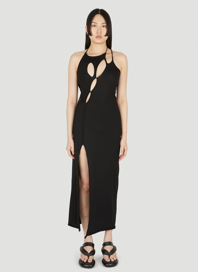 Shop Ottolinger Strappy Knit Sleeveless Dress In Black