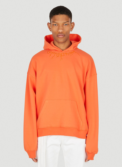 Shop Ottolinger Otto Embroidered Hooded Sweatshirt In Orange