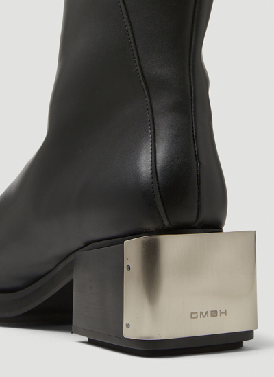 Shop Gmbh Monogram Riding Mid-calf Boots In Black