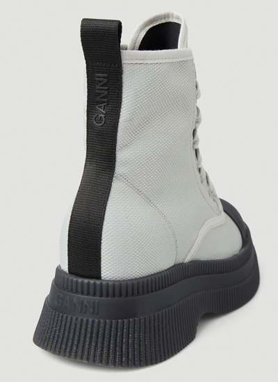 Shop Ganni Creeper High Top Boots In White