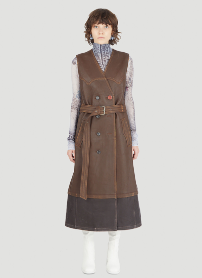 Shop Acne Studios Western Sleeveless Dress In Brown