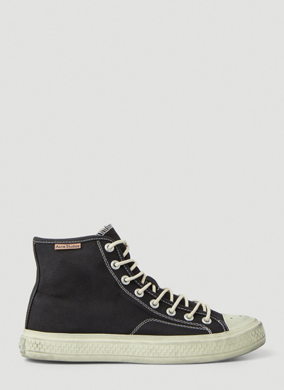 Shop Acne Studios Ballow High Top Tumbled Sneakers In Black