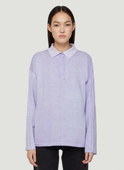 Acne Studios Polo Long-sleeved Shirt In Adi Lilac Purple | ModeSens