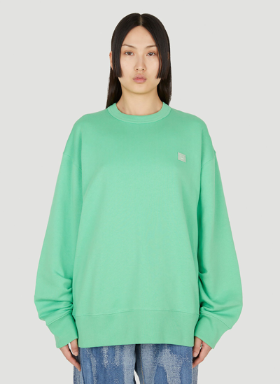 Shop Acne Studios Face Patch Sweatshirt In Green