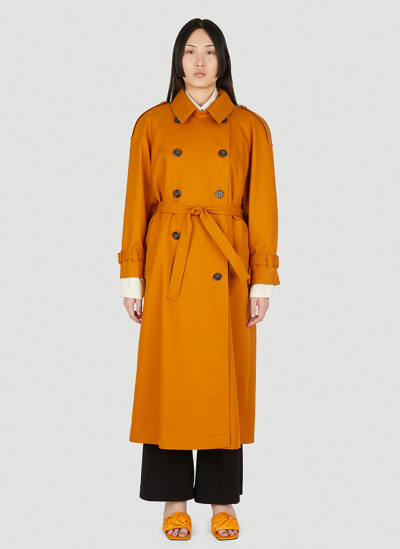 Shop Rodebjer Lois Double Breasted Trench Coat In Orange
