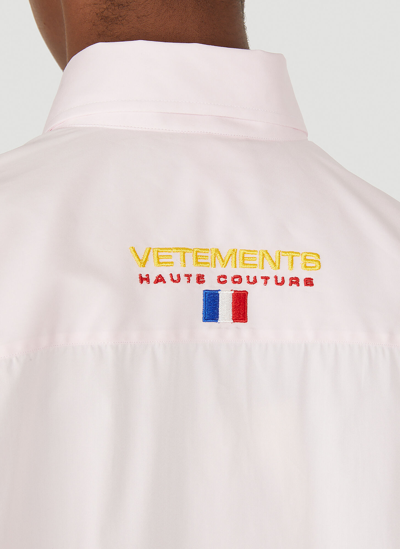 Shop Vetements Haute Couture Logo Shirt In Pink