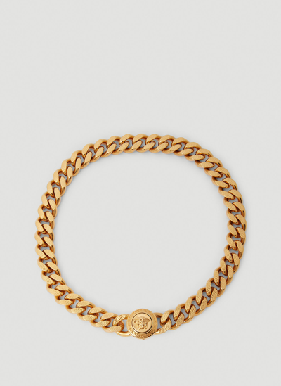 Shop Versace Medusa Chain Necklace In Gold