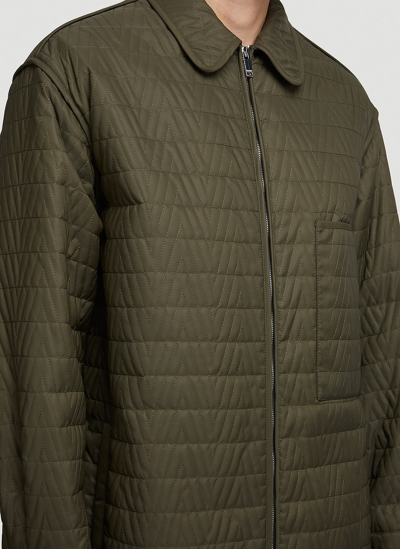 Shop Valentino Quilted Jacket In Green