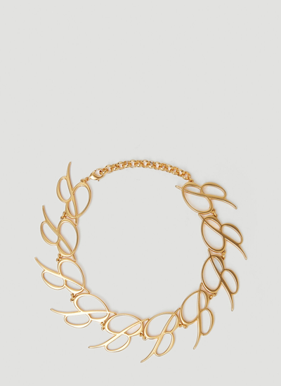 Shop Blumarine B Logo Choker Necklace In Gold